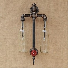 Amerikanischen Themen Restaurant Bar Eisen Mit Schalter Wasser Rohr Wein Flasche Wand Lampe Transparent