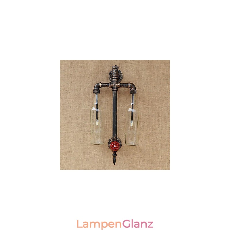 Amerikanischen Themen Restaurant Bar Eisen Mit Schalter Wasser Rohr Wein Flasche Wand Lampe Transparent