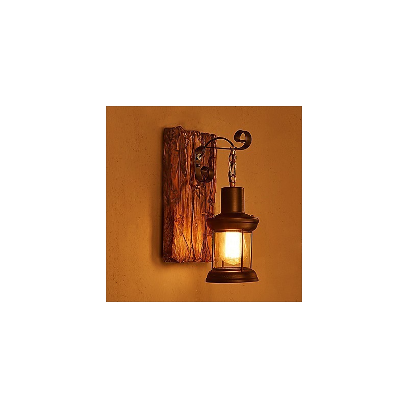 Einkopf-Industrie-Vintage-Retro-Wandleuchte aus Holz und Metall, Farbe zum Dekorieren von Wandleuchten im Home-Hotel-Korridor