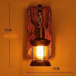 Einkopf-Industrie-Vintage-Retro-Wandleuchte aus Holz und Metall, Farbe zum Dekorieren von Wandleuchten im Home-Hotel-Korridor