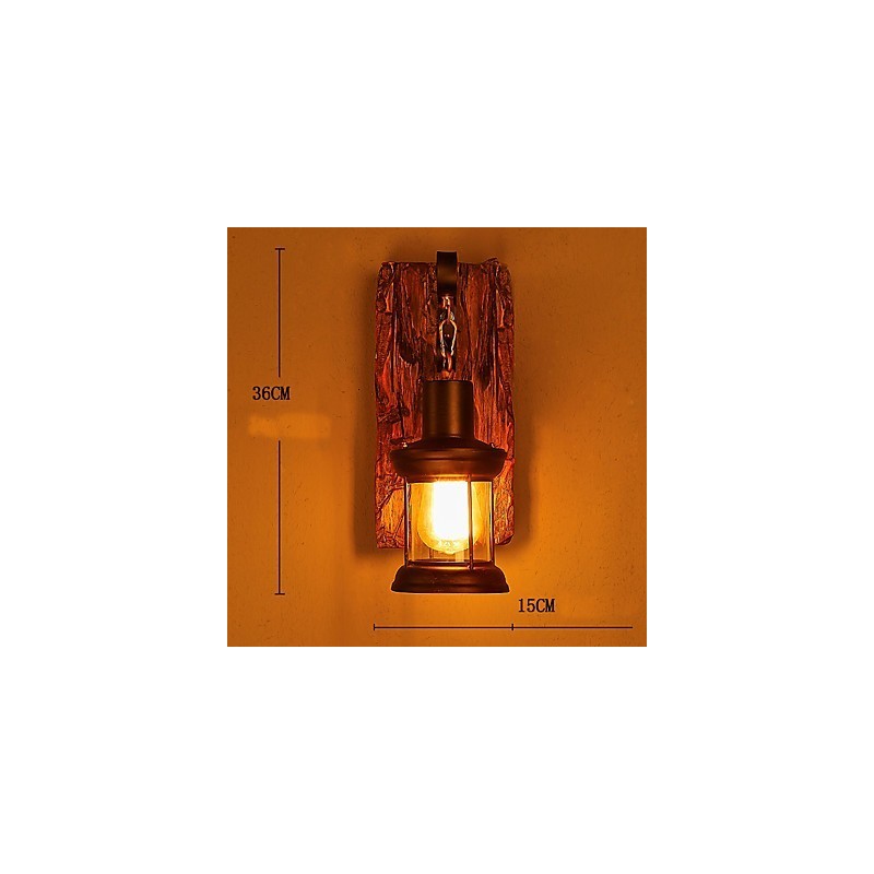 Einkopf-Industrie-Vintage-Retro-Wandleuchte aus Holz und Metall, Farbe zum Dekorieren von Wandleuchten im Home-Hotel-Korridor