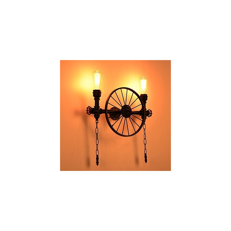 Vintage Industrielle Rohrwandleuchten Kreative Lichter Restaurant Cafe Bar Dekorationsbeleuchtung mit 2 Lichtern Lackiert