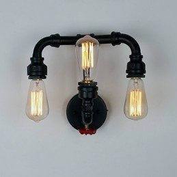 Rustikale Lodge, modernes, zeitgenössisches Landhaus-Retro-Malerei-Feature für Uplight-Wandleuchten im Mini-Stil