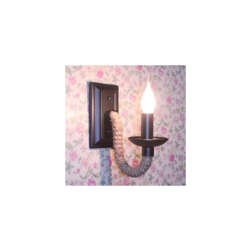 Hanfseil Retro Wandleuchte Kreative Persönlichkeit Bar Eisen Kerzenlampe