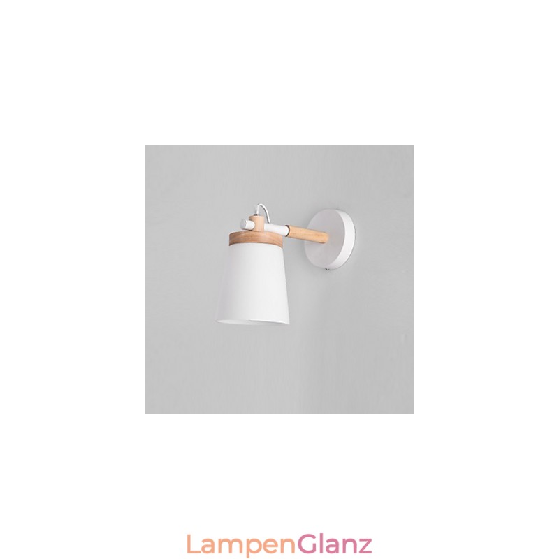 Wandleuchte mit Glasschirm und Metallsockel, mit Umgebungslicht, Wandleuchten, Wandleuchte