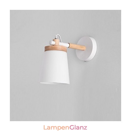 Wandleuchte mit Glasschirm und Metallsockel, mit Umgebungslicht, Wandleuchten, Wandleuchte