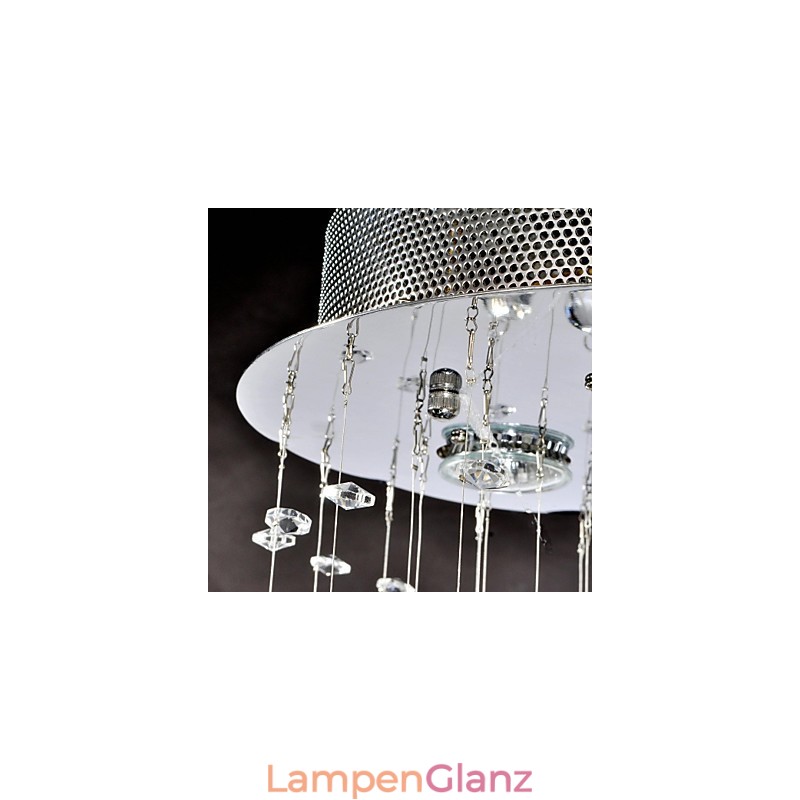 Traditional Classic Crystal Chrome Metal Flush Mount