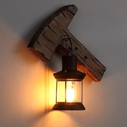 Einkopf-Industrie-Vintage-Retro-Wandleuchte aus Holz und Metall, Farbe zum Dekorieren von Wandleuchten im Home-Hotel-Korridor