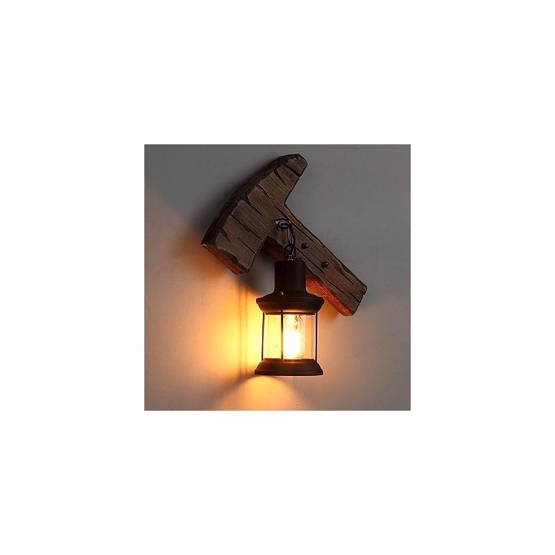 Einkopf-Industrie-Vintage-Retro-Wandleuchte aus Holz und Metall, Farbe zum Dekorieren von Wandleuchten im Home-Hotel-Korridor