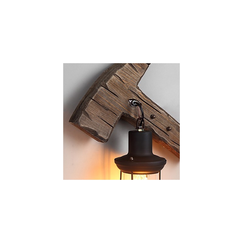Einkopf-Industrie-Vintage-Retro-Wandleuchte aus Holz und Metall, Farbe zum Dekorieren von Wandleuchten im Home-Hotel-Korridor