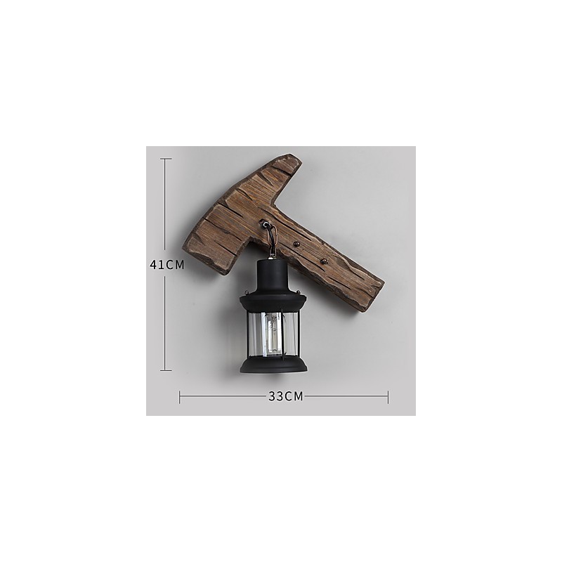 Einkopf-Industrie-Vintage-Retro-Wandleuchte aus Holz und Metall, Farbe zum Dekorieren von Wandleuchten im Home-Hotel-Korridor