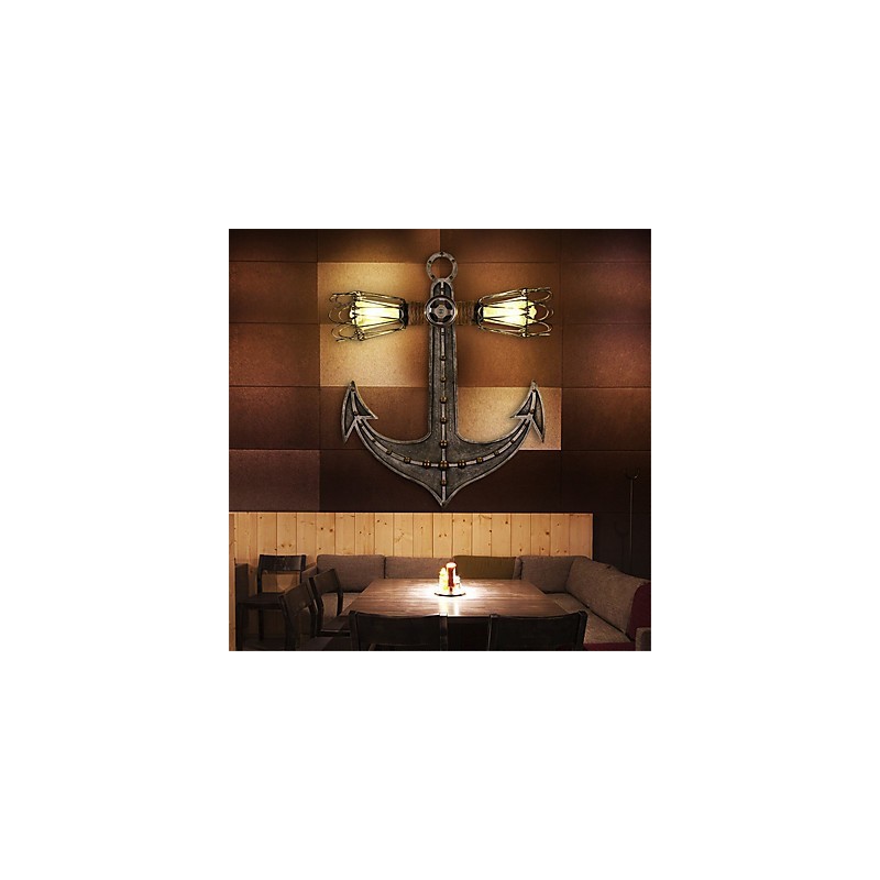 Jahrgang Industrielle Wandleuchten Holz Boot Anker Form Kreative Restaurant Cafe Bar Dekoration Beleuchtung