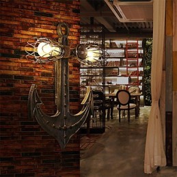 Jahrgang Industrielle Wandleuchten Holz Boot Anker Form Kreative Restaurant Cafe Bar Dekoration Beleuchtung