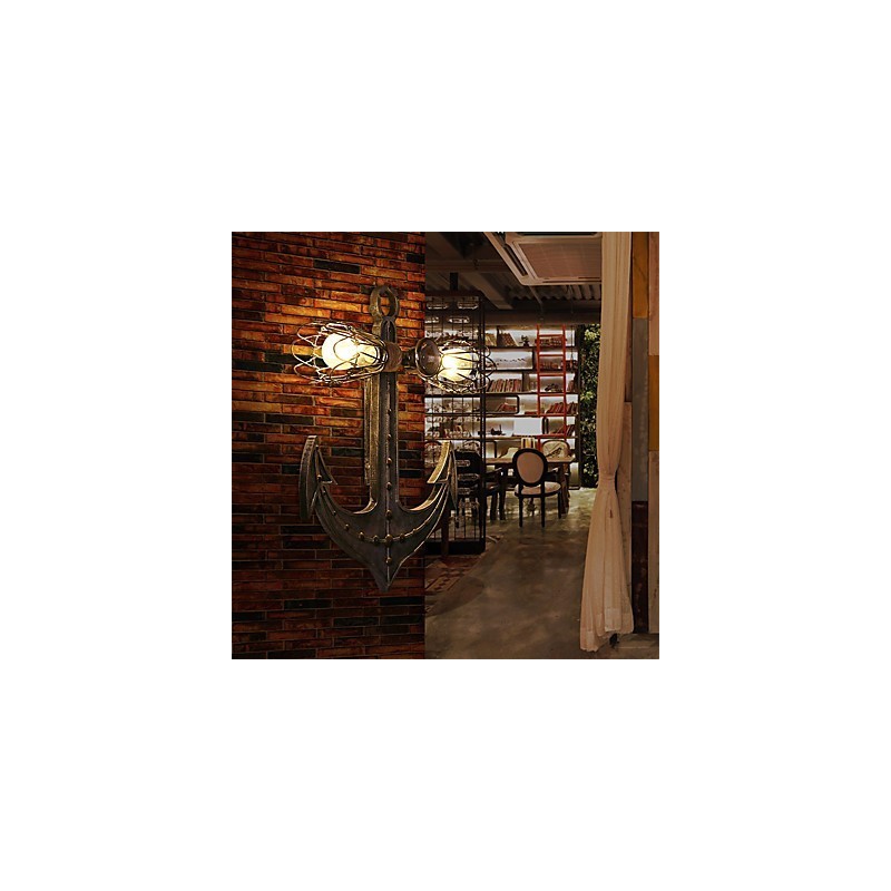 Jahrgang Industrielle Wandleuchten Holz Boot Anker Form Kreative Restaurant Cafe Bar Dekoration Beleuchtung