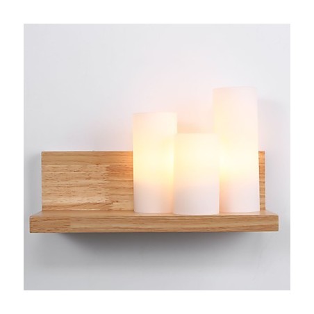 Holz Wandleuchter 3 Lichter Country