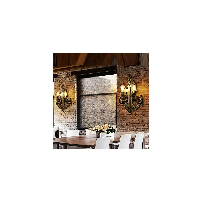 Vintage Industrielle Wandleuchten Holz Zahnradform Kreative drehbare Lichter Restaurant Cafe Bar Dekoration Beleuchtung