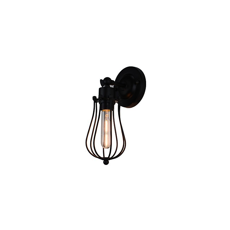 Wandleuchte aus lackiertem Stahl, dumme schwarze amerikanische Kaffeedekoration, Retro-Wandleuchte, Lichtschwertlampe an der Wand