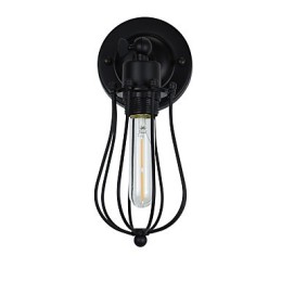 Wandleuchte aus lackiertem Stahl, dumme schwarze amerikanische Kaffeedekoration, Retro-Wandleuchte, Lichtschwertlampe an der Wand