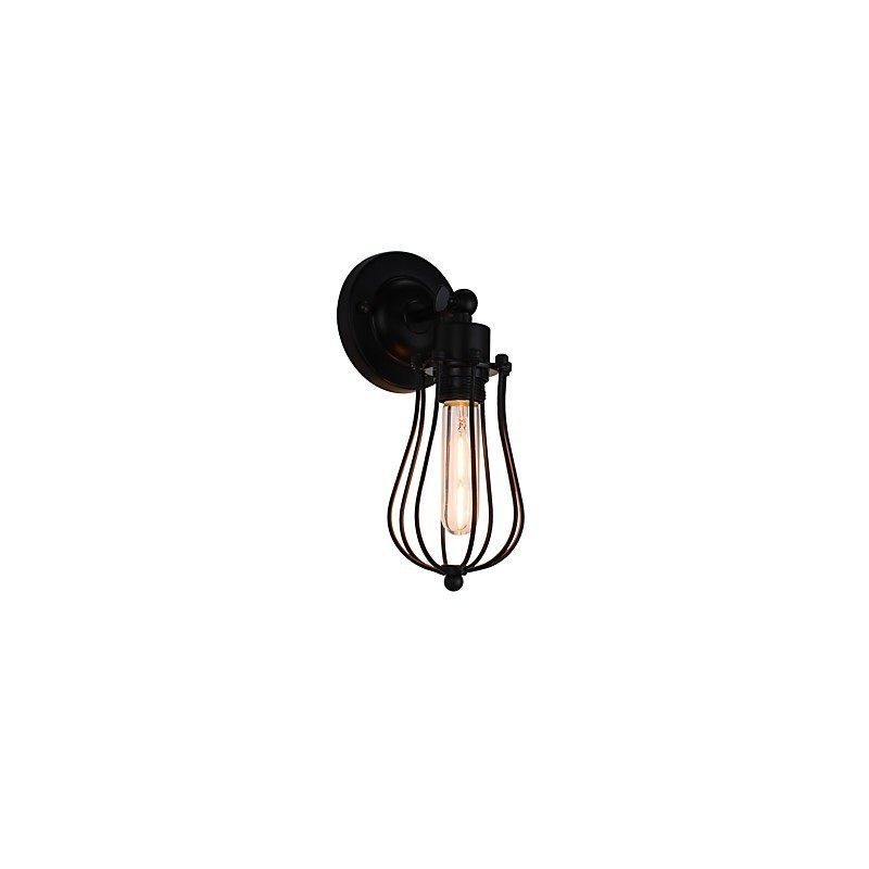 Wandleuchte aus lackiertem Stahl, dumme schwarze amerikanische Kaffeedekoration, Retro-Wandleuchte, Lichtschwertlampe an der Wand