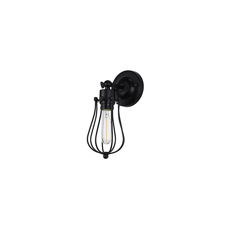 Wandleuchte aus lackiertem Stahl, dumme schwarze amerikanische Kaffeedekoration, Retro-Wandleuchte, Lichtschwertlampe an der Wand