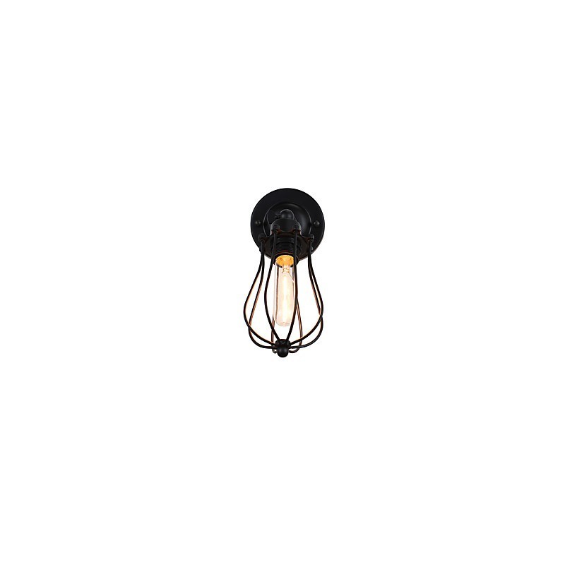 Wandleuchte aus lackiertem Stahl, dumme schwarze amerikanische Kaffeedekoration, Retro-Wandleuchte, Lichtschwertlampe an der Wand