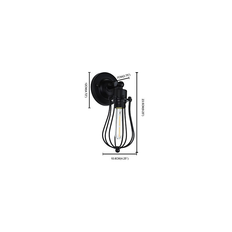 Wandleuchte aus lackiertem Stahl, dumme schwarze amerikanische Kaffeedekoration, Retro-Wandleuchte, Lichtschwertlampe an der Wand