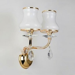 Moderne, zeitgenössische galvanisierte Funktion für Augenschutz-Wandleuchten im Kristall-Mini-Stil