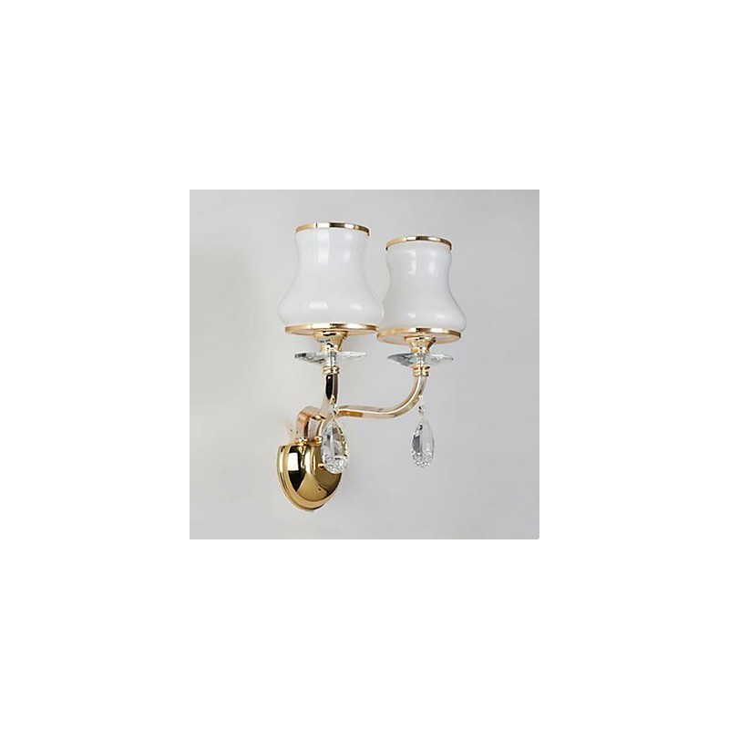 Moderne, zeitgenössische galvanisierte Funktion für Augenschutz-Wandleuchten im Kristall-Mini-Stil