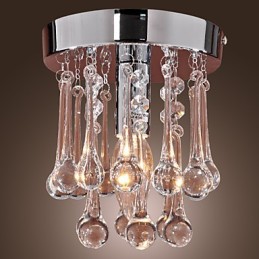 Moderne zeitgenössische Kristall Mini-Stil Chrom Unterputz