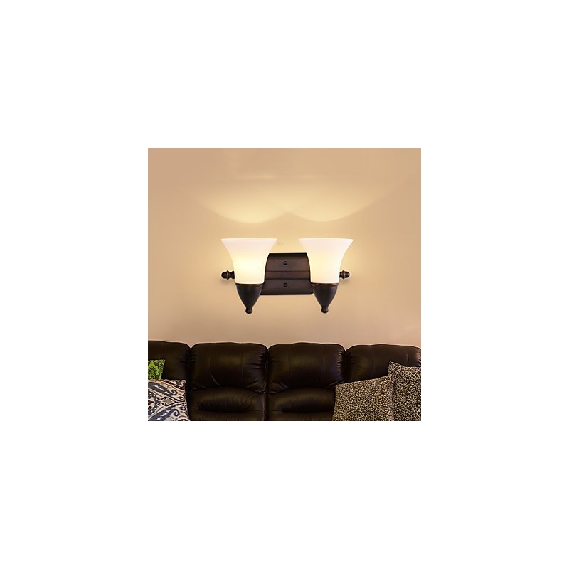 Rustic Lodge Wandleuchter mit schwarzem Oxid-Finish, Funktion zum Schutz der Augen, Umgebungslicht
