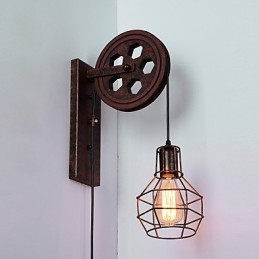 Industrielle Retro Eisen Wandleuchte Kreative Persönlichkeit Lift Pully Wandleuchte