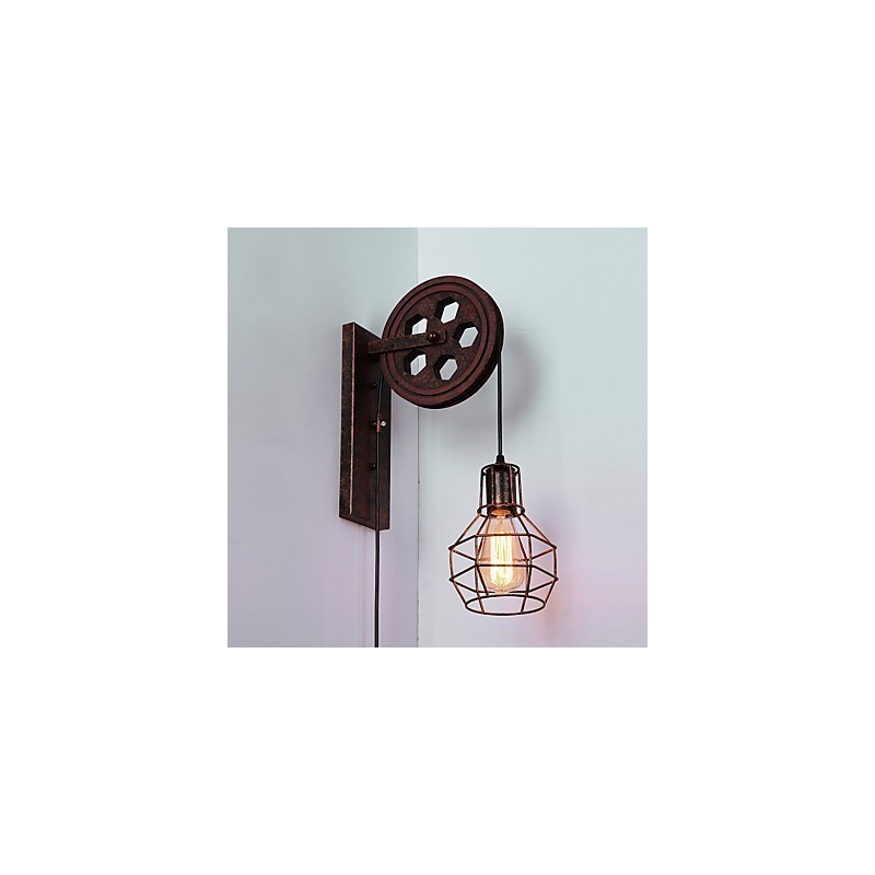 Industrielle Retro Eisen Wandleuchte Kreative Persönlichkeit Lift Pully Wandleuchte