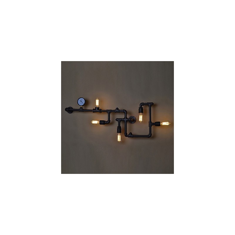 Loft Industrielle Wandlampen Antike Edison Wandleuchten mit Glühbirnen Vintage Pipe Wandlampe für Wohnzimmerbeleuchtung