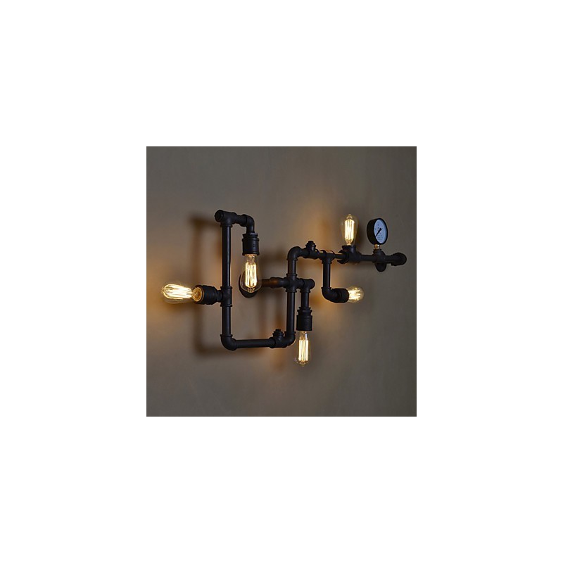 Loft Industrielle Wandlampen Antike Edison Wandleuchten mit Glühbirnen Vintage Pipe Wandlampe für Wohnzimmerbeleuchtung