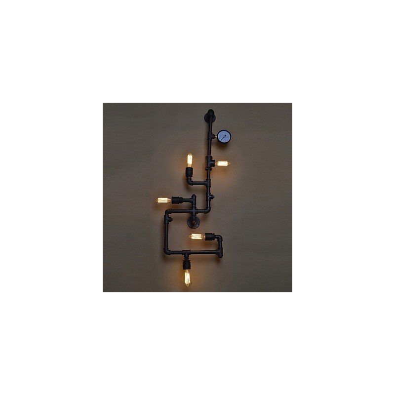 Loft Industrielle Wandlampen Antike Edison Wandleuchten mit Glühbirnen Vintage Pipe Wandlampe für Wohnzimmerbeleuchtung