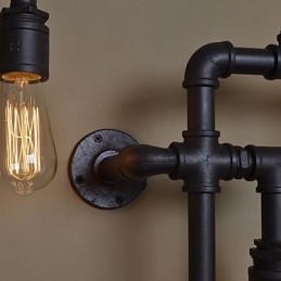 Loft Industrielle Wandlampen Antike Edison Wandleuchten mit Glühbirnen Vintage Pipe Wandlampe für Wohnzimmerbeleuchtung