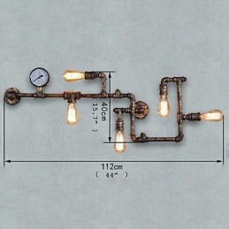 Loft Industrielle Wandlampen Antike Edison Wandleuchten mit Glühbirnen Vintage Pipe Wandlampe für Wohnzimmerbeleuchtung