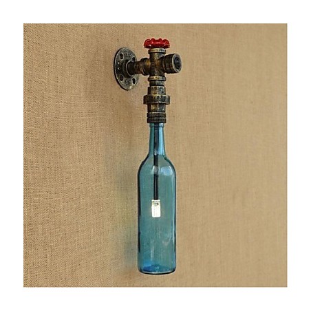 Wandschalter mit Wasserrohrflaschen-Wandleuchte Wandschalter mit Wasserrohrflaschen-Wandleuchte