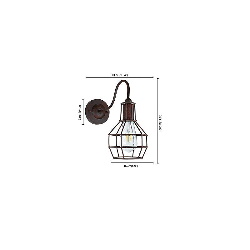 Wandleuchte Wandleuchter Wand Rostfarben Retro Wandlampe