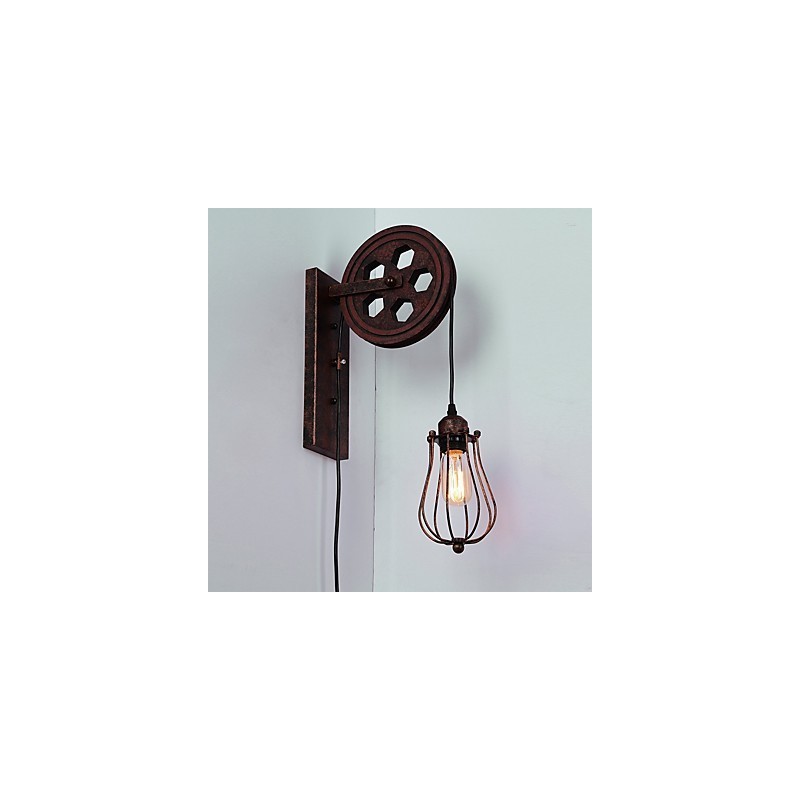 Industrielle Retro Eisen Wandleuchte Kreative Persönlichkeit Lift Pully Wandleuchte