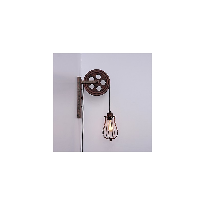 Industrielle Retro Eisen Wandleuchte Kreative Persönlichkeit Lift Pully Wandleuchte