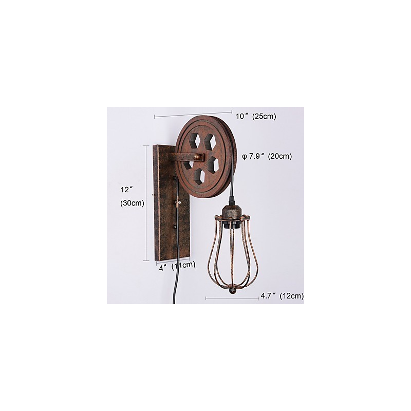 Industrielle Retro Eisen Wandleuchte Kreative Persönlichkeit Lift Pully Wandleuchte