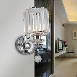 Moderne zeitgenössische galvanisierte Kristall-Wandleuchter mit Uplight-Funktion