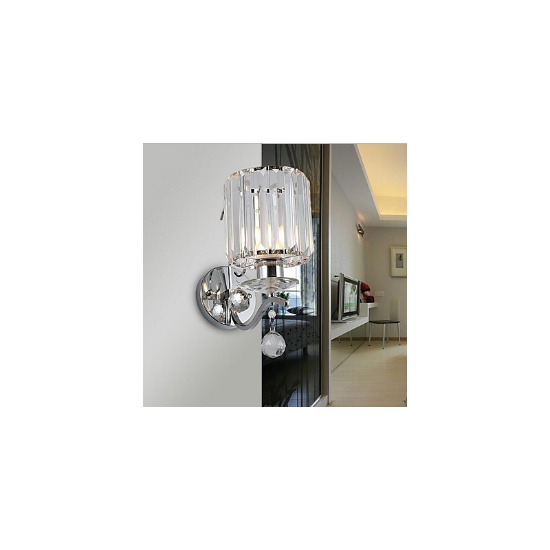 Moderne zeitgenössische galvanisierte Kristall-Wandleuchter mit Uplight-Funktion