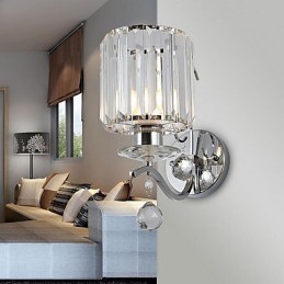 Moderne zeitgenössische galvanisierte Kristall-Wandleuchter mit Uplight-Funktion