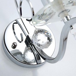 Moderne zeitgenössische galvanisierte Kristall-Wandleuchter mit Uplight-Funktion