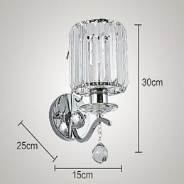 Moderne zeitgenössische galvanisierte Kristall-Wandleuchter mit Uplight-Funktion