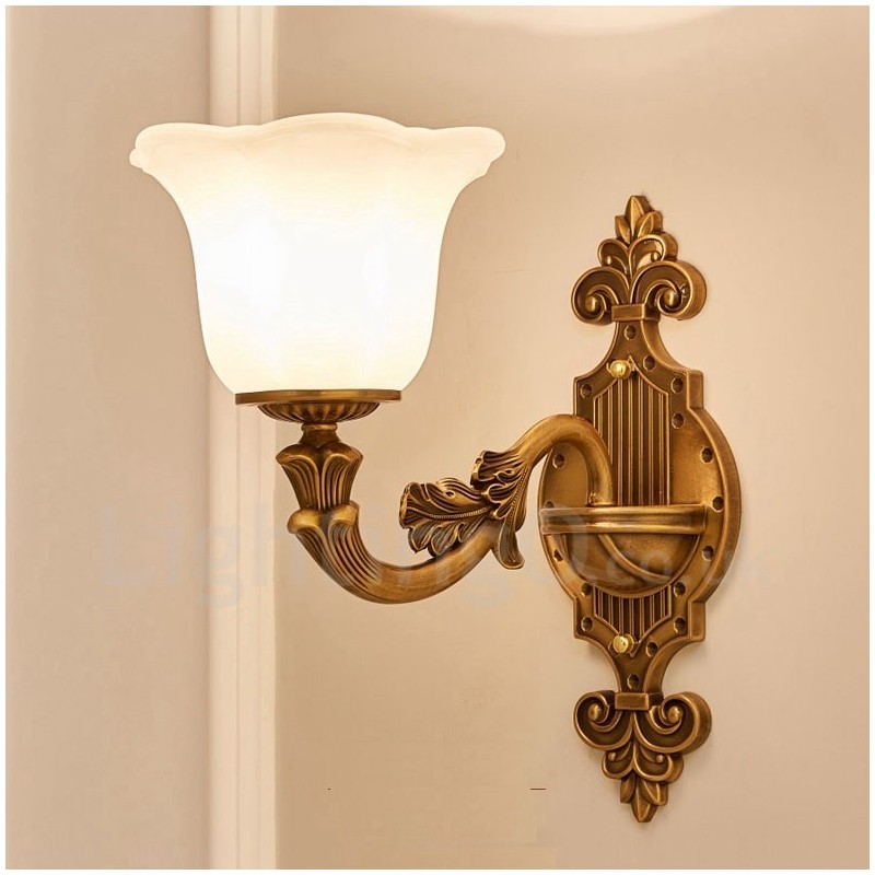Einzellicht Traditionelles Klassisches Wohnzimmer Esszimmer Schlafzimmer Metall Luxus Wandleuchten für den Innenbereich