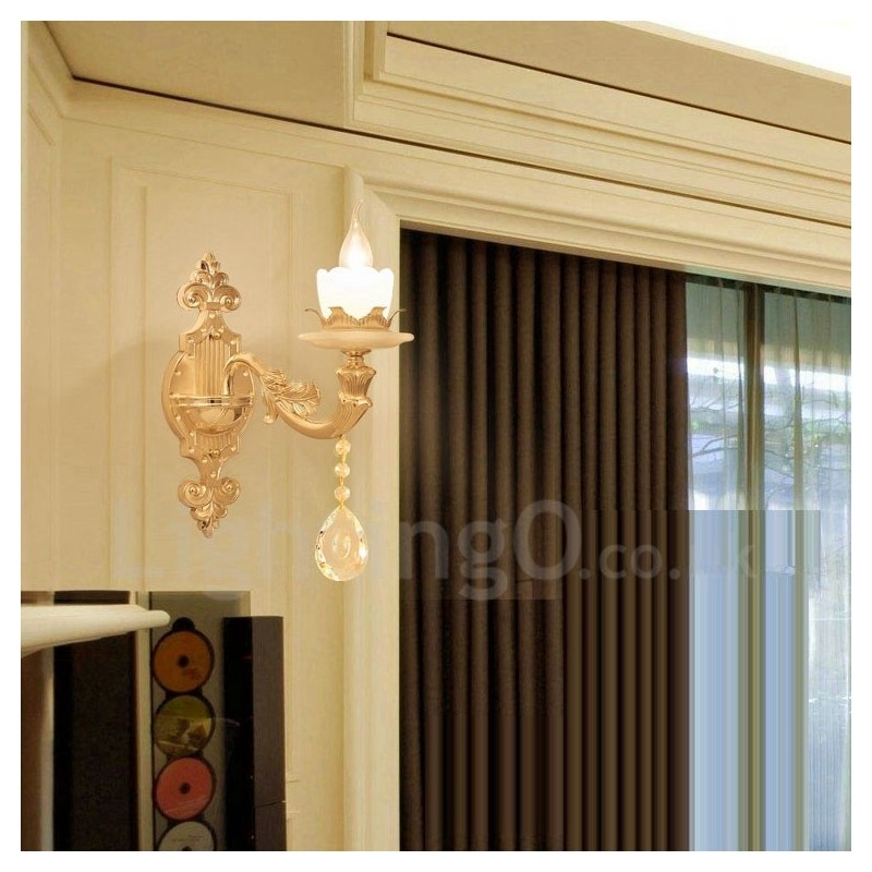 Einzellicht Traditionelles Klassisches Wohnzimmer Esszimmer Schlafzimmer Metall Luxus Wandleuchten für den Innenbereich