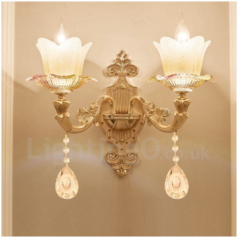 2 Licht Traditionelle Klassische Wohnzimmer Esszimmer Bett Zimmer Metall Innen Wandleuchten